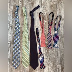 Men’s Self Tie Bow Ties Lot of 7 Preppy Silk/Polyester Patterned Formalwear